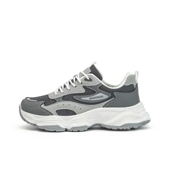 WARRIOR Chunky Sneakers Men Low Top Gray