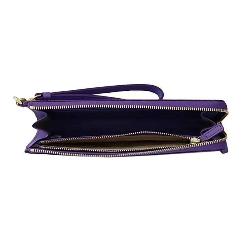 MCM Aren Calfskin Wallet Large Size Unisex Purple-3