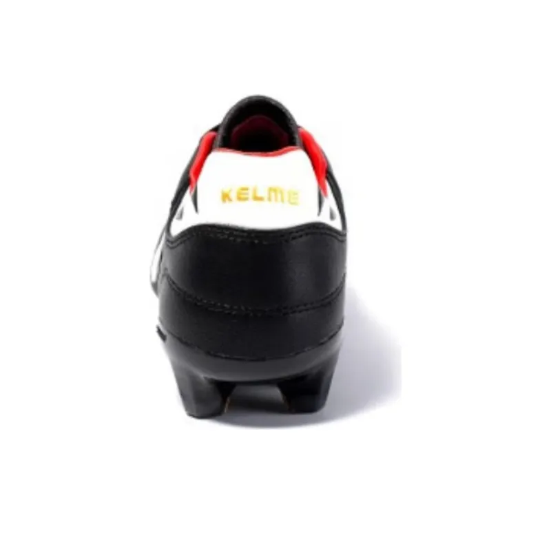 KELME FG Rubber Long Studs Anti Slip Wear Resistant Soccer Shoes Men's Black White-3