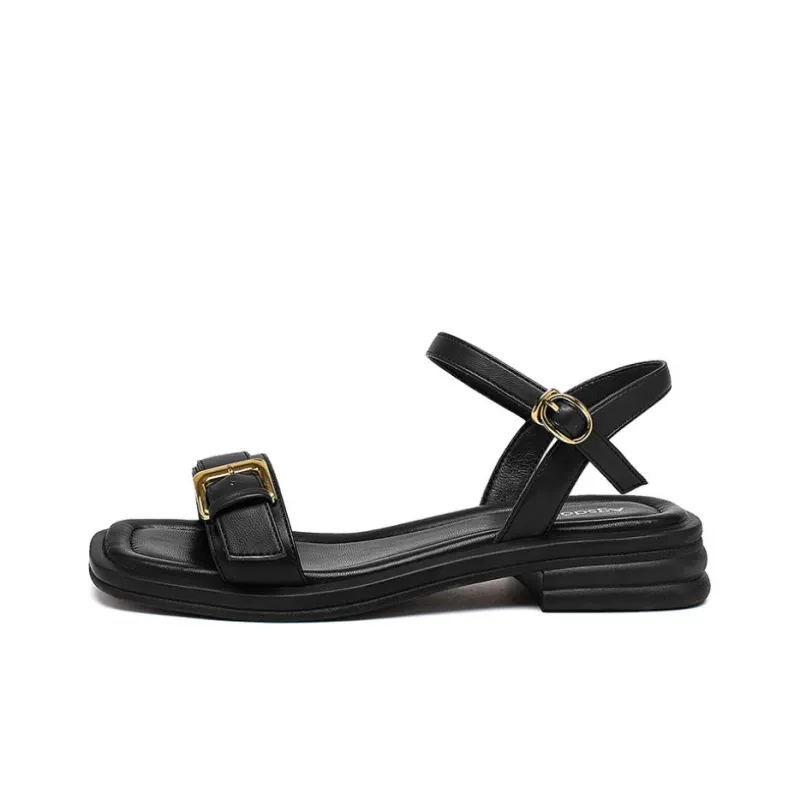 AGSDON Strap Sandals 3cm Women's Silver-12
