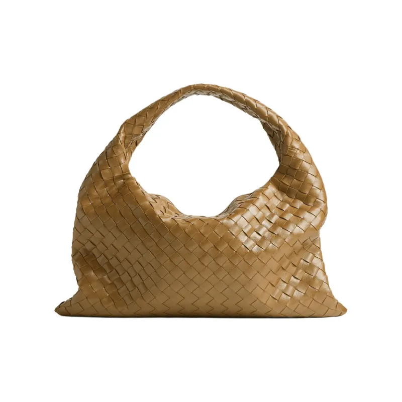Bottega Veneta Cow Leather Handbag Shoulder Bag Small Size Women's Dark Almond Brown-2