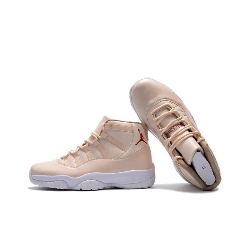 Jordan Air Jordan 11 Retro Cushioning Wear-Resistant High-Top Vintage Basketball Shoes Men's Ecru-2