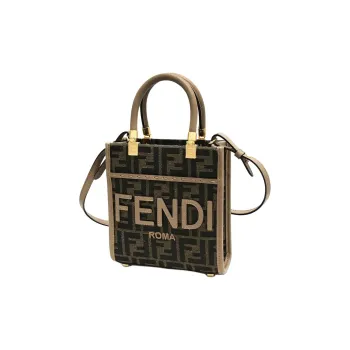 FENDI Sunshine Polyester Shoulder Bag Crossbody Bag Handbag Mini Women's Brown