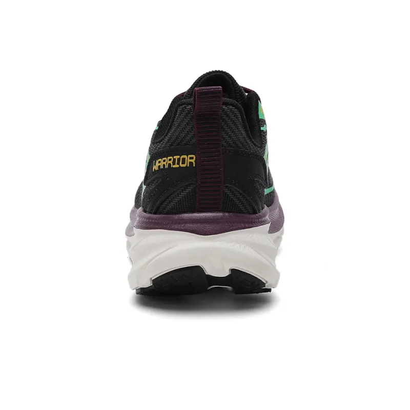 Warrior Breathable Lightweight Rebound Low Top Soft Cushion Midsole Casual Running Shoes Men's Black-2