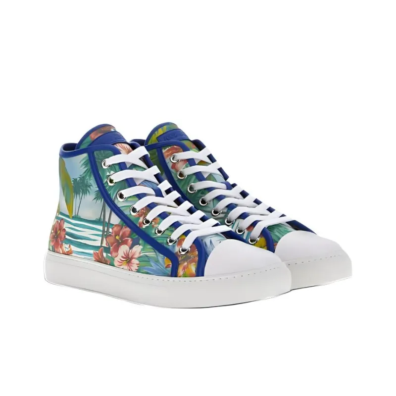 Roberto Cavalli High-Top Skateboard Shoes Men's Light Blue-2