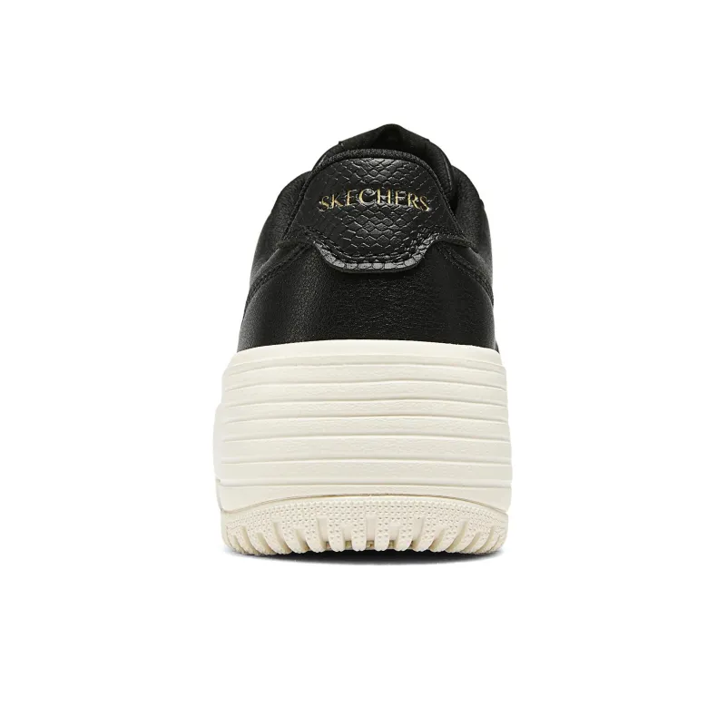 Skechers Court Classics Anti Slip Wear Resistant Low Top Skateboard Shoes Women's Black White-3