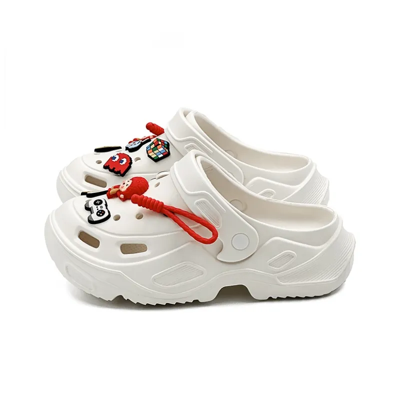 OUBT Circus Game Theme Clogs Unisex Red White-3