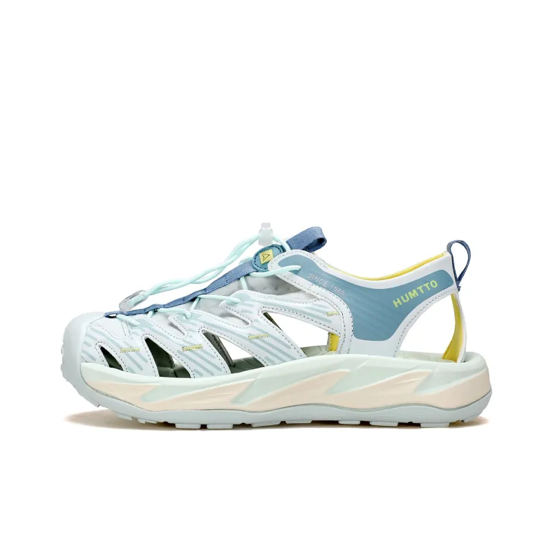 HUMTTO Beach Sandals Women's Ivory White Ice Blue-0
