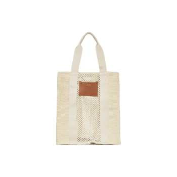 ISABEL MARANT Striped Woven Top Handle Bag