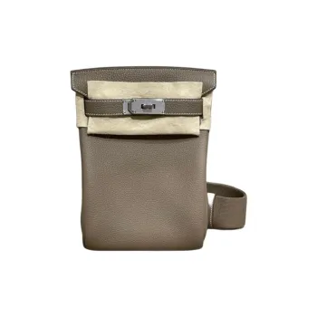 HERMES Hac A Dos Togo Calfskin Crossbody Bag Shoulder Bag Small Size Unisex 18 Etoupe Elephant Gray