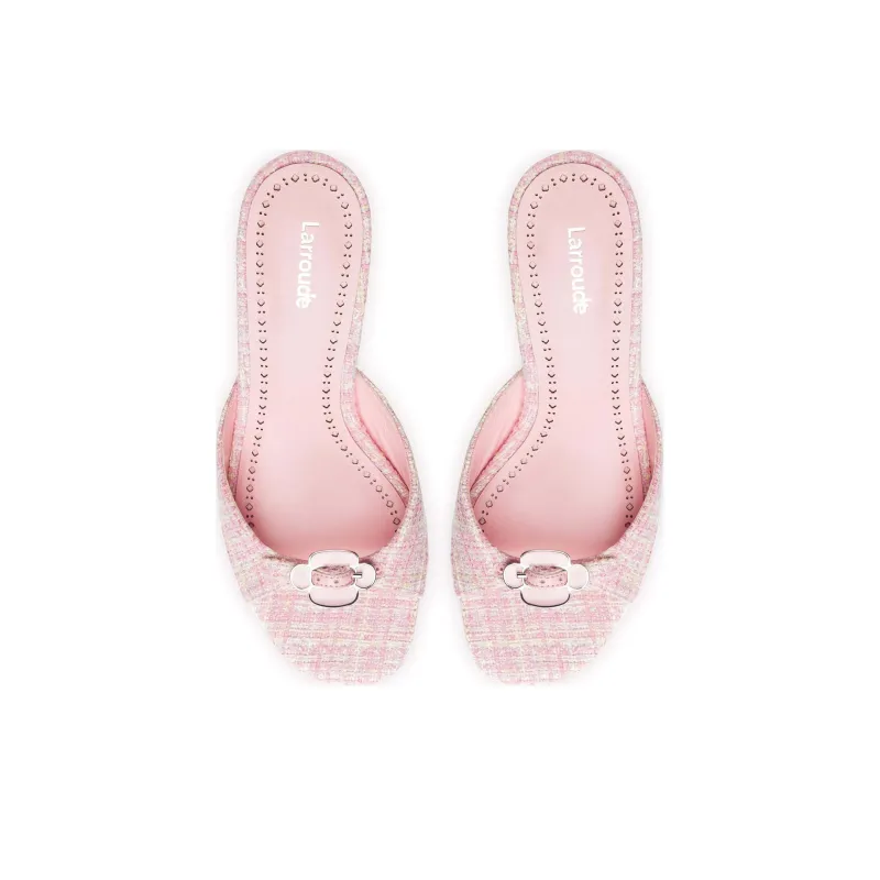 Larroude Slide Slippers 6cm Women's Pink-3
