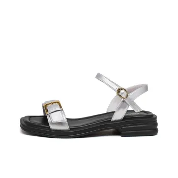 AGSDON Strap Sandals 3cm Women's Silver