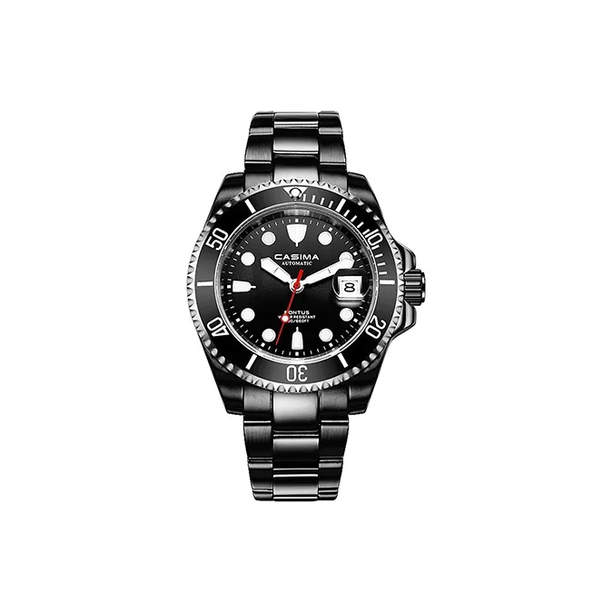 CASIMA Mechanical Movement Stainless Steel Watchband Watch Men's Watches Black Dial-0
