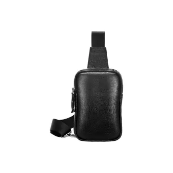 DOSRFINI Genuine Leather Cow Leather Sling Bag Regular Men's Black