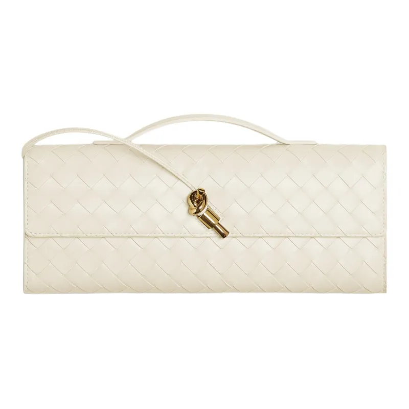 Bottega Veneta Sheepskin Clutch Women's Sea Salt Color-0