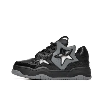 Angelmi Anti-Slip And Wear-Resistant Lightweight Low-Top Skateboard Shoes Unisex Black
