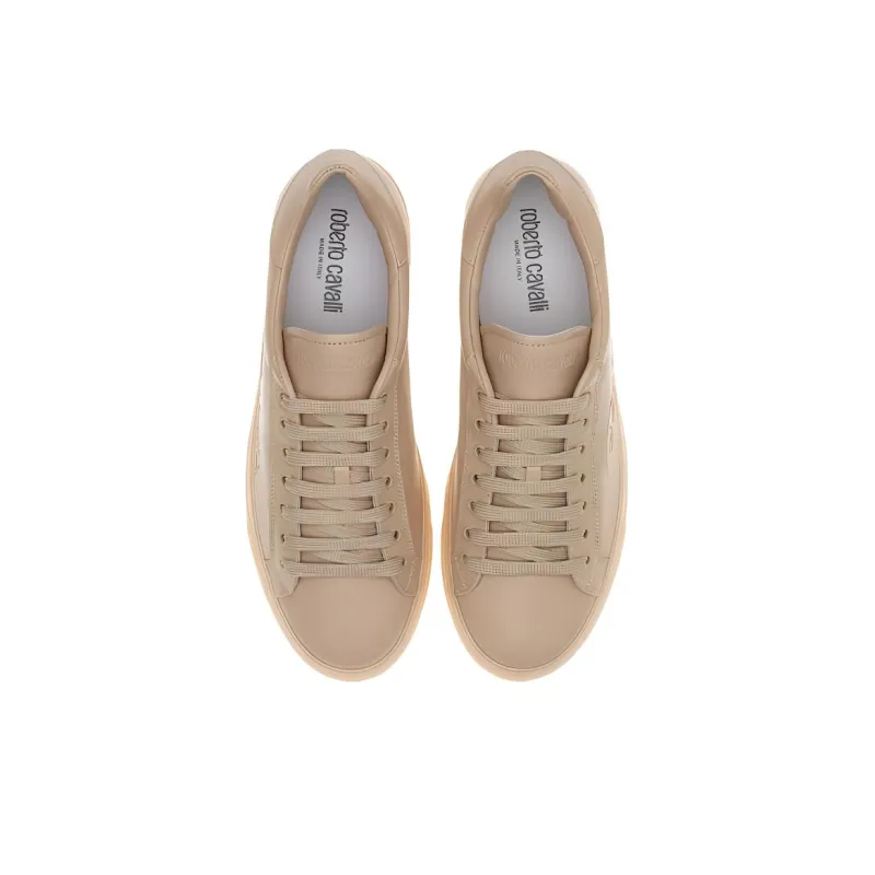 Roberto Cavalli Firma Low-Top Skateboard Shoes Men's Light Brown-4
