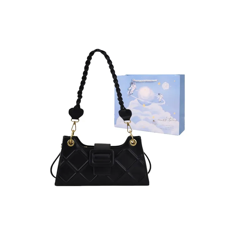 Duoluplo Doron Paul Pu Shoulder Bag Baguette Bag Shoulder Bag Regular Women's White/Khaki/Green/Black/Brown-11