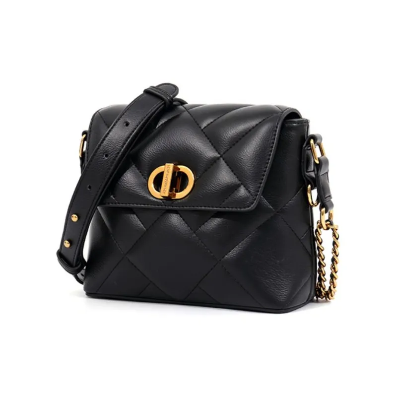 LMK Cow Leather Crossbody Bag, Shoulder Bag Women's Black-1