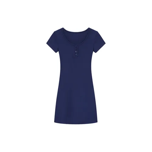 LOKUINTUS Short-Sleeved Dresses Women's Dark Blue