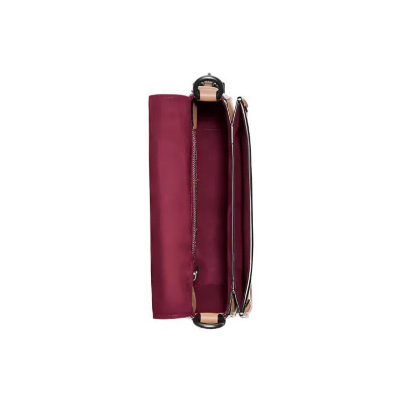 COACH Beat Leather Saddle Bag Shoulder Bag Crossbody Bag Small Size Women's Milk Tea Beige-2