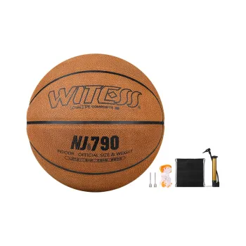 WITESS Eyewitness Series Standard Competition Size 7 Indoor Basketball Cow Leather Yellow Brown/Red Brown/Black