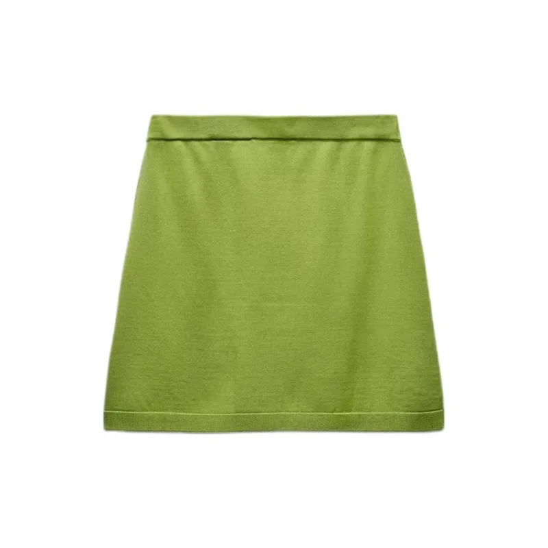 ZARA Casual Short Skirts Women's Grass Green-1