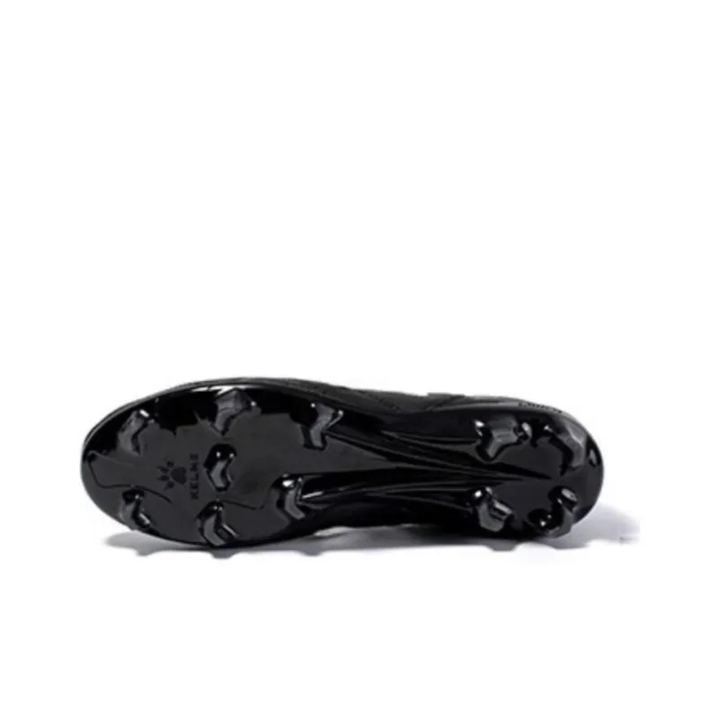 KELME FG Rubber Long Studs Anti Slip Wear Resistant Soccer Shoes Men's Black White-4