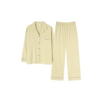 MIIOW Pajama Set Women's Light Yellow Raindrop