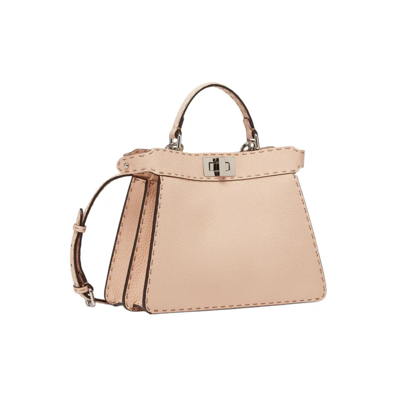 FENDI Peekaboo ISeeU Leather Shoulder Bag Crossbody Bag Handbag Small Size Women's Pink-1