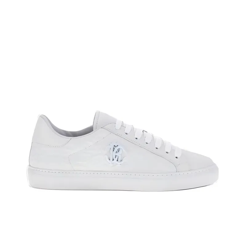 Roberto Cavalli Low-Top Skateboard Shoes Men's White-1