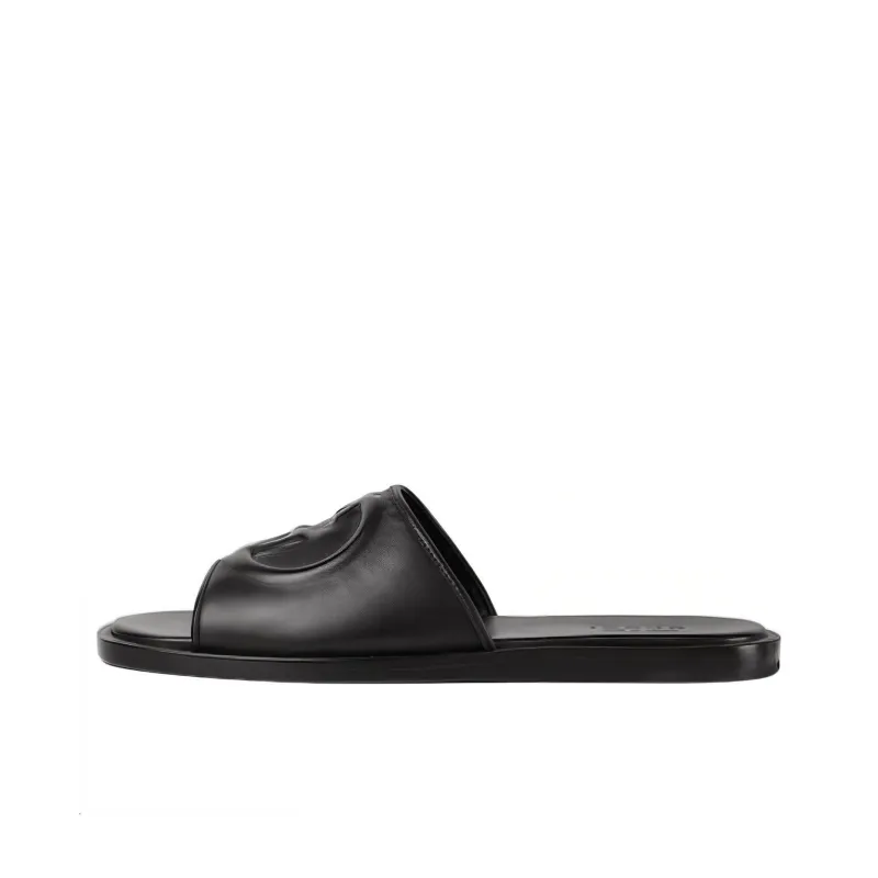 GUCCI Slide Sandal 'Interlocking G Black'-0