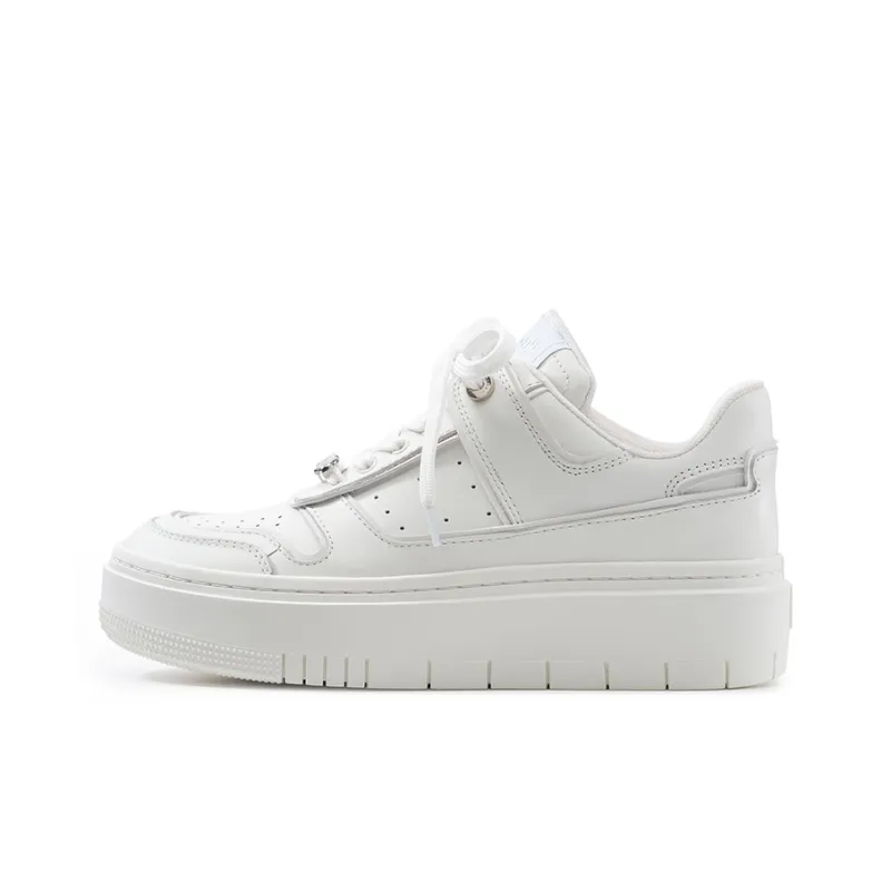 Lucia Tacci Designer Collection Skateboard Shoes Unisex Low Top White-1