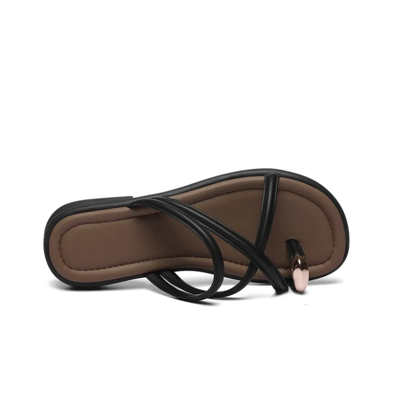 Golden Silk Rabbit Rubber Sole Quiet Slip-Resistant Quick Dry Slide Slippers Women's Black-1