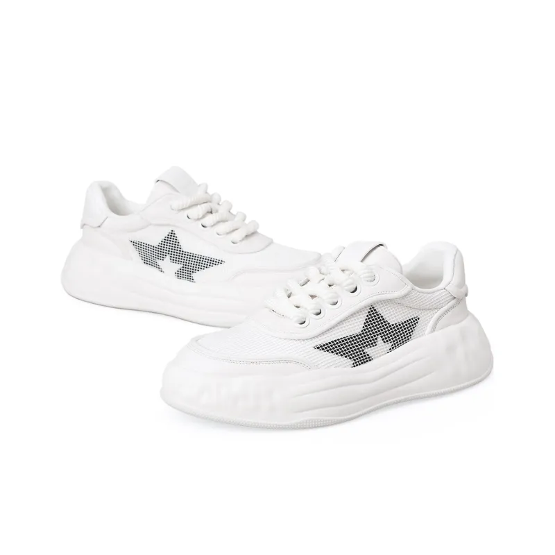 BOSSSUNWEN Whirlwind Ice Cream Cushioning Lightweight Low Top Skateboard Shoes Men's White-2