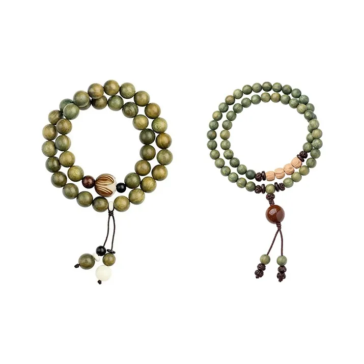Strange Snow Green Sandalwood Wooden Bracelets Unisex-20
