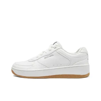 Skechers Court Classics Anti Slip Wear Resistant Low Top Skateboard Shoes Women's White Yellow