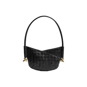 Bottega Veneta Solstice Sheepskin Handbag Shoulder Bag Mini Women's Black