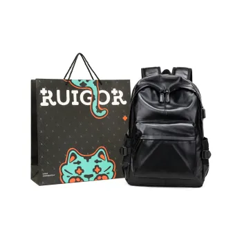 RUIGOR PU Laptop Backpack Regular Unisex Black