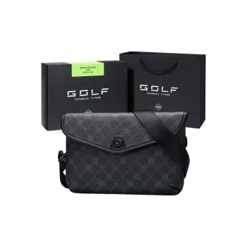 GOLF PVC Cell Phone Pouch Envelope Bag Crossbody Bag Shoulder Bag Small Size Men's Black
