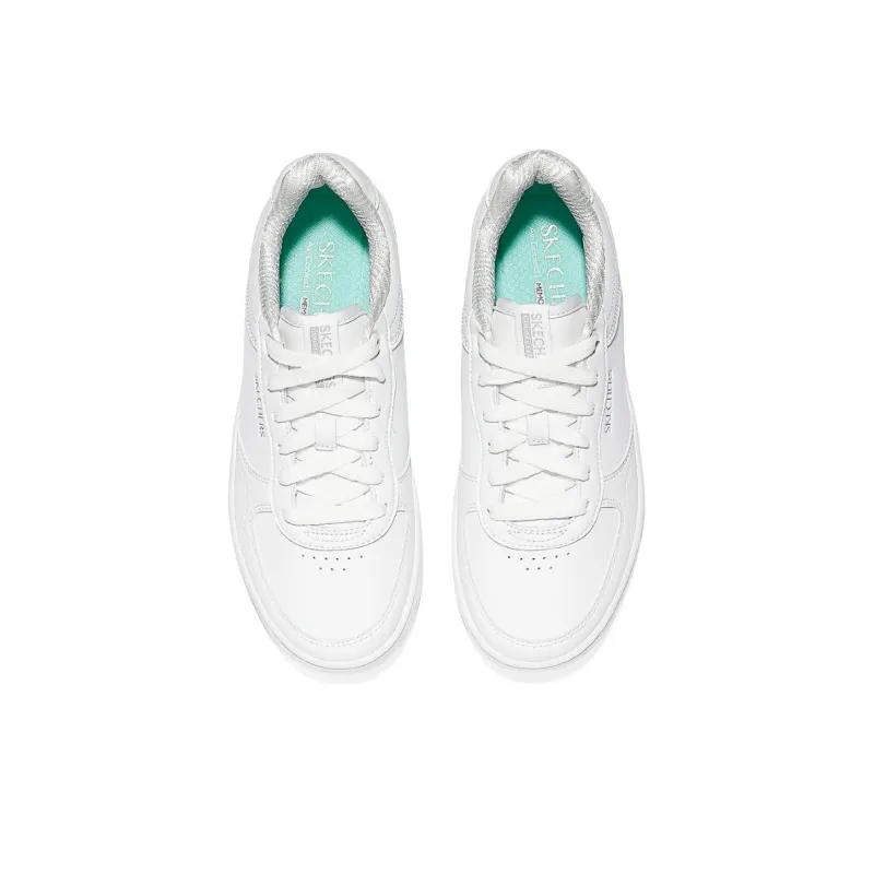 Skechers Court Classics Slip Resistant And Breathable Low Top Skateboard Shoes Women's White-2