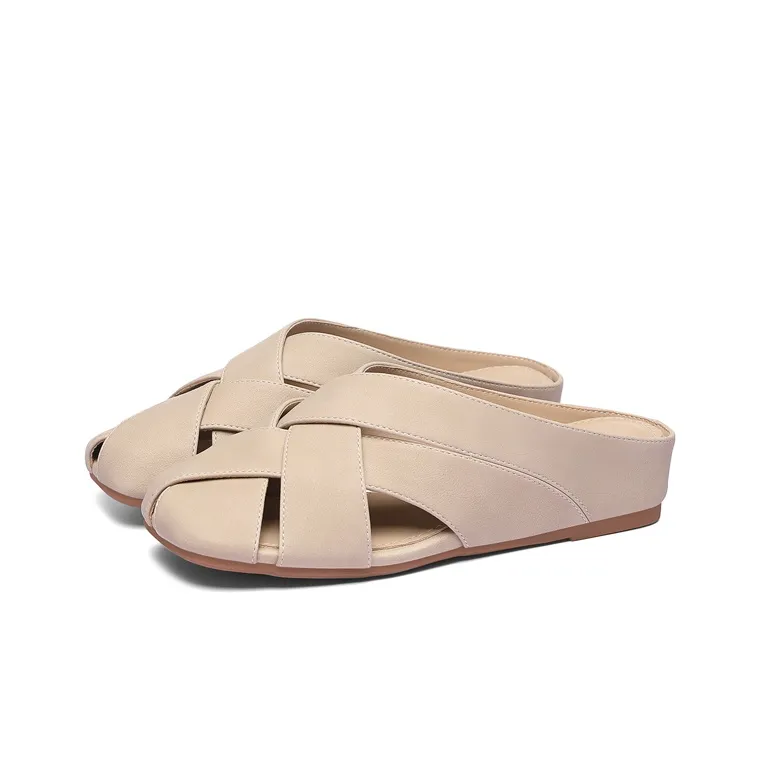 Golden Silk Rabbit Wrap toe Slippers Women's-1