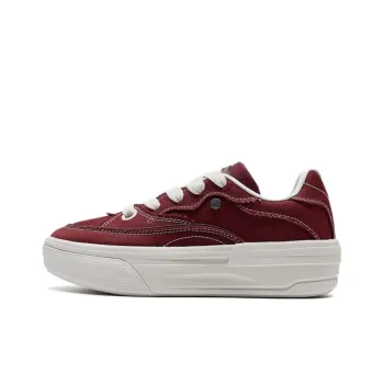 XTEP Ice Cream Shoes Slip Resistant Low Top Skateboard Shoes Women's Red