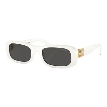 MIU MIU Metal Oval Sunglasses Women's White