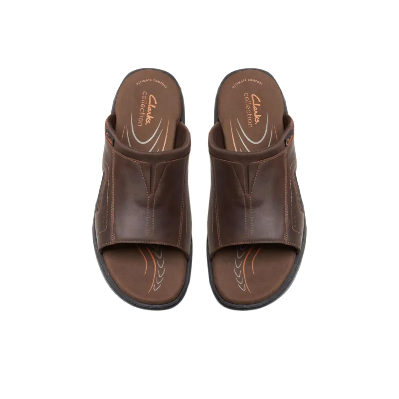 Clarks Abrasion-Resistant Slide Slippers Men's Brown-3