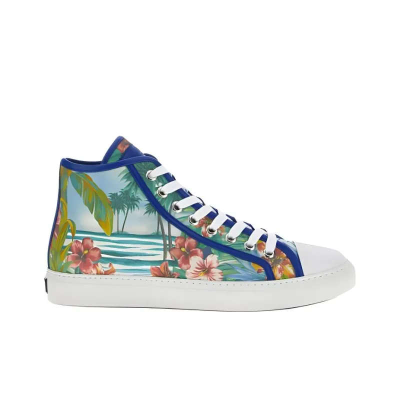 Roberto Cavalli High-Top Skateboard Shoes Men's Light Blue-1
