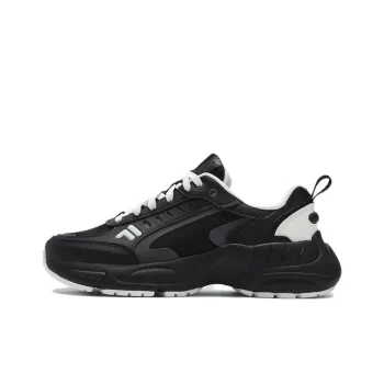 FILA FUSION RACEUP Anti Slip Wear Resistant Breathable Lightweight Low Top Casual Shoes Women's Black White