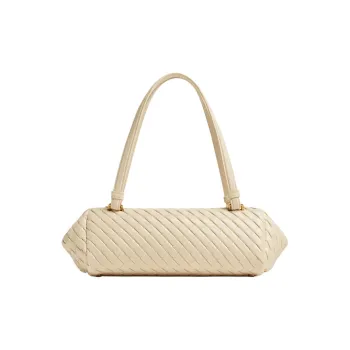 Bottega Veneta Intrecciato Cow Leather Handbag Shoulder Bag Small Size Women's Sea Salt Color