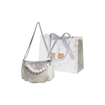 Cool PU Shoulder Bag Women's Ecru/Pink/Black/Silver
