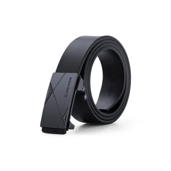 HLA Cow Leather Leather Belts Men's Black 3.4cm